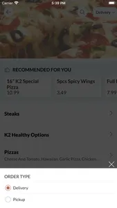 K2 Pizza  Peri Peri screenshot 4