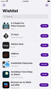 Add to Wishlist for AppStore screenshot 1