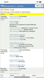 Allergy Diary 3 screenshot 5