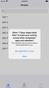 7 Days Vegan Meal Plan screenshot 1