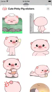 Cute Pinky Pig stickers screenshot 0