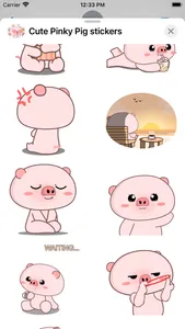 Cute Pinky Pig stickers screenshot 1