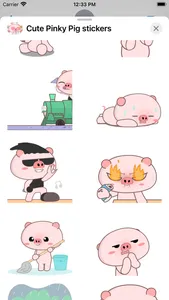 Cute Pinky Pig stickers screenshot 2