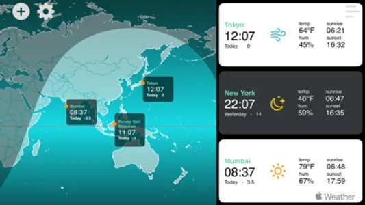 World Time Clock-Weather & Map screenshot 1
