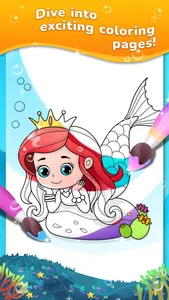 Mermaid coloring book kids screenshot 0