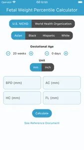 Fetal Weight Calculator screenshot 0