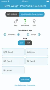 Fetal Weight Calculator screenshot 1