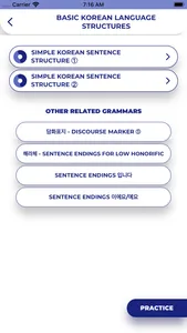 Korean Grammar ー Lessons・Tests screenshot 2