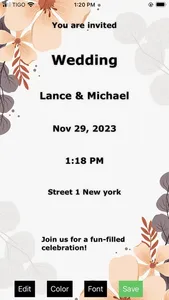 Digital invitation screenshot 5