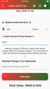 Dubai Gold Calculator screenshot 0