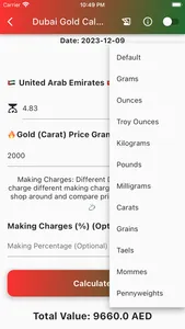 Dubai Gold Calculator screenshot 1