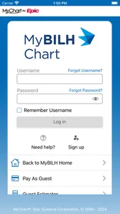 MyBILH screenshot 2