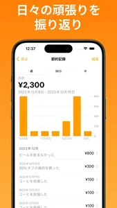 Savings log screenshot 2