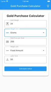 Gold Purchase Calculator screenshot 1