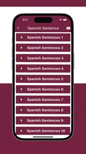 Spanish Sentences screenshot 1