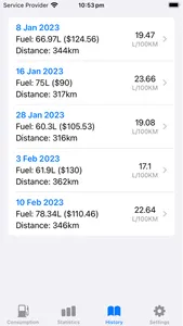 Fuel Consumption Tracker screenshot 3