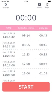Contraction Timer - Labor Log screenshot 0