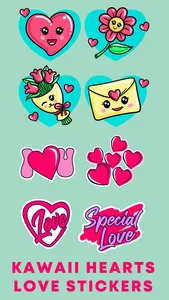 Kawaii Hearts Love Stickers screenshot 0