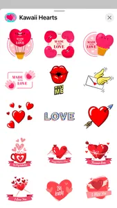 Kawaii Hearts Love Stickers screenshot 1