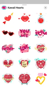 Kawaii Hearts Love Stickers screenshot 2