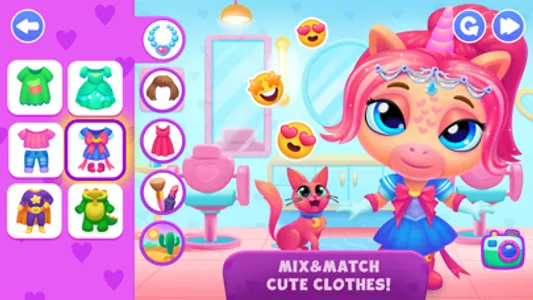 Unicorn Fashionista Kids games screenshot 2