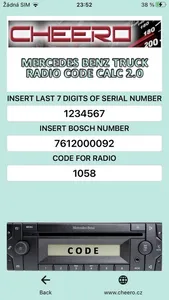 RADIO CODE for MERCEDES TRUCK screenshot 1
