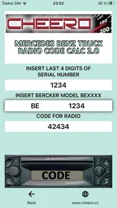 RADIO CODE for MERCEDES TRUCK screenshot 2