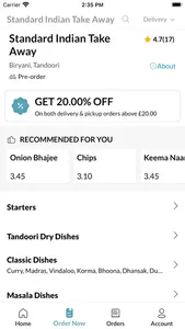 Standard Indian Take Away. screenshot 2