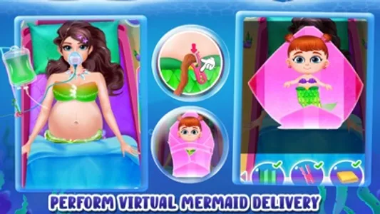 Mermaid Mom & Baby Care Games screenshot 3