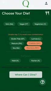 Quickgredients: Dietary Menus screenshot 0