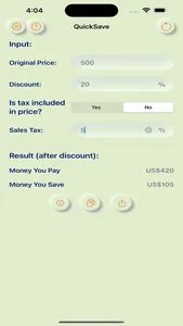 QuickSave: Discount Calculator screenshot 2