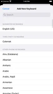 Colemak screenshot 1