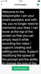 Floating teleprompter screenshot 2