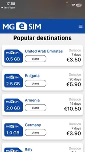 MG eSIM screenshot 1