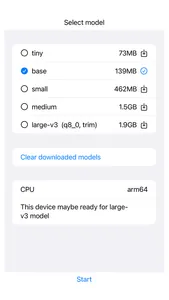 Transcribe on device screenshot 0