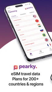 eSIM Travel Data Plans: Pearky screenshot 0