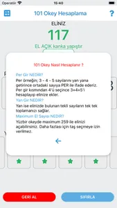 101 Okey Hesaplama screenshot 1