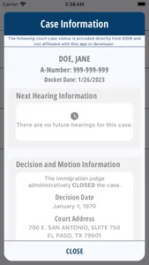 Immigratus EOIR Case Status screenshot 3