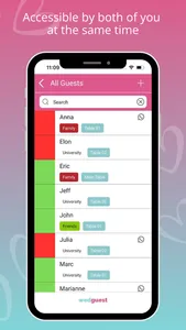 Wedding Guest List. WedGuest screenshot 2