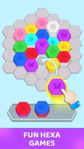 Hexagon Sort: Emoji Match 3d screenshot 1