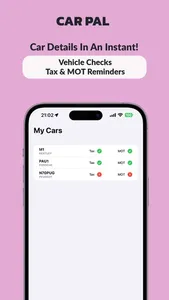 Car Pal - MOT & Tax Check screenshot 2