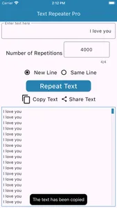 text repeater pro screenshot 2
