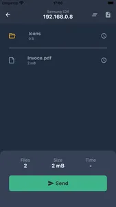 Wender: send files using WiFi screenshot 0