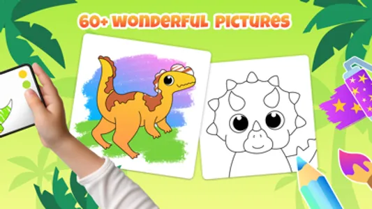 Dinosaur Drawing Kids Games 2+ screenshot 1