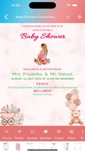 Baby Shower Customised Cards screenshot 1
