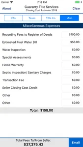 Guaranty Closing Cost Estimate screenshot 3