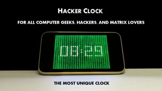 Hacker Clock - Green Matrix screenshot 0