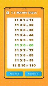 Maths Multiplication Table screenshot 2
