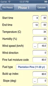 Fire Behaviour Calculator screenshot 0