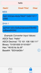 HEX ASCII BASE64 MD5 SHA conv. screenshot 0